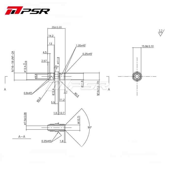 Pulsar Turbos - PSR Turbo Water Cooling Fitting Kit -6 AN for PT/X28 PT/X30 PT/X35 GEN I/II PSR3584 GEN2 PTG25 PTG30 PTG35 PTG42