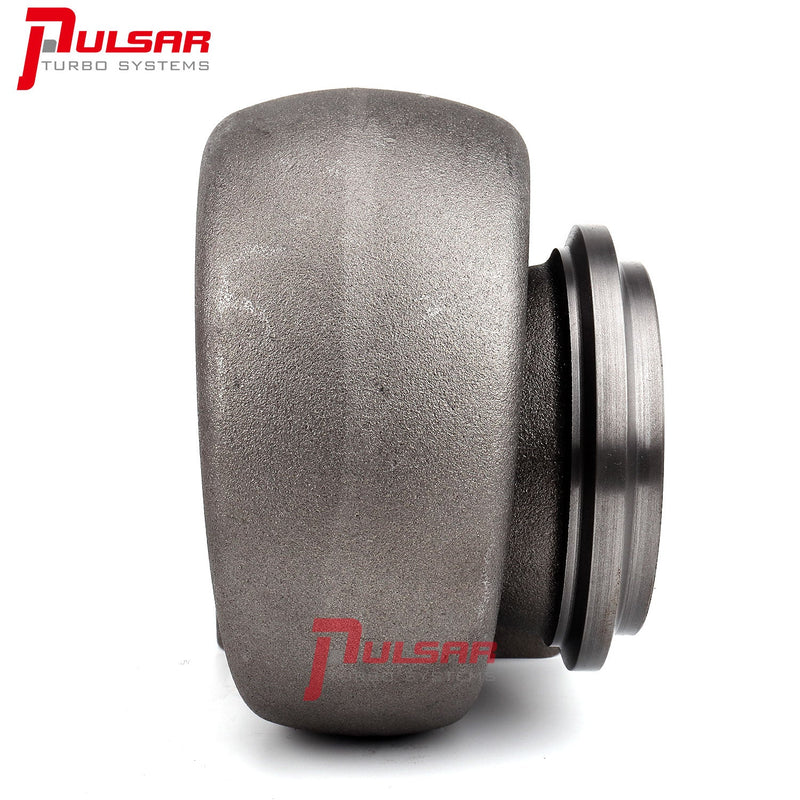 A silver turbine housing for a Borg Warner S400 T6 1.32 A/R with the Pulsar Turbos logo visible.