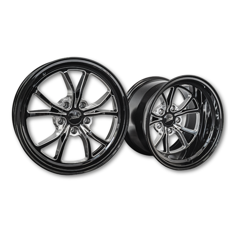 Illicit Race Wheels Black 'Eliminator' Rear Drag Wheels 15"x10" 3.5" BS | 5x114.3 5x4.5"