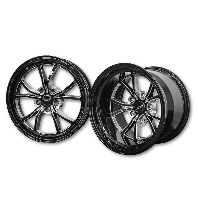 Illicit Race Wheels Black 'Eliminator' Rear Drag Wheels 15"x10" 3.5" BS | 5x114.3 5x4.5"