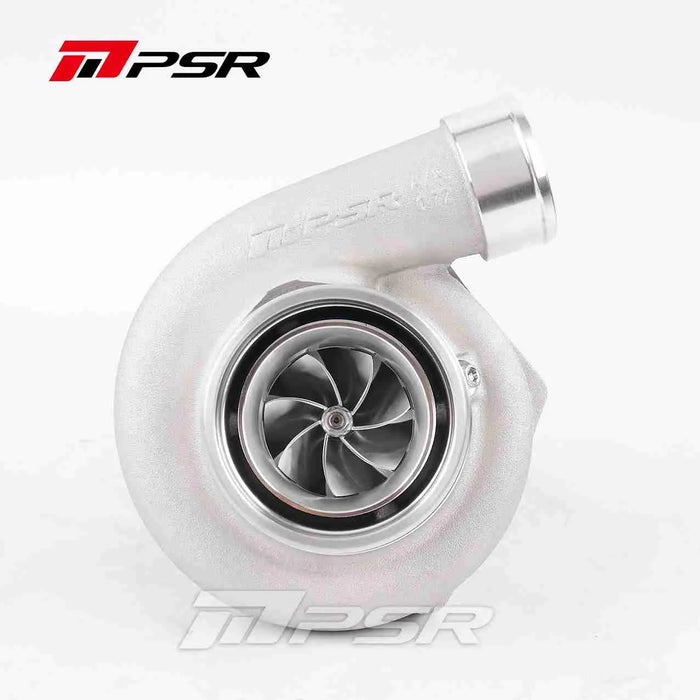 A Pulsar PTE 6266 ball bearing turbocharger with a silver finish, showing the compressor side with the model name and logo.