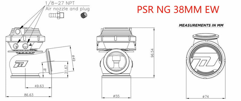 Pulsar Turbos - PSR NEW GENERATION WASTEGATE 38mm Dual V Band External Wastegate