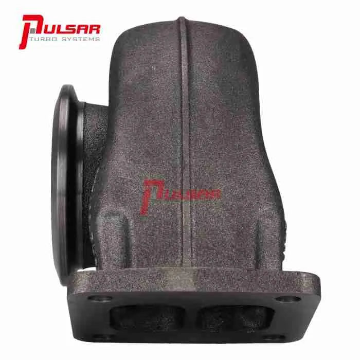 Pulsar PSR turbine housing for 300 Series turbochargers – compatible with models 177211, 177208, 177210 – stainless steel construction with T4, twin scroll, and V-band inlet options.

