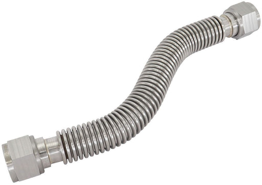 Stainless steel turbo oil drain/return flexible pipe with swivel ends.