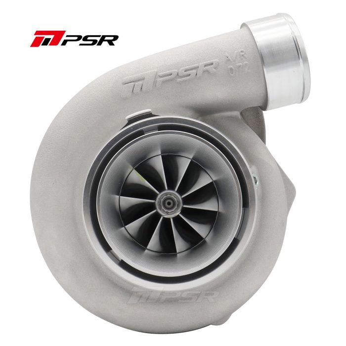 A Pulsar Turbos turbocharger featuring a silver metallic finish with a visible compressor wheel and branding on the side.