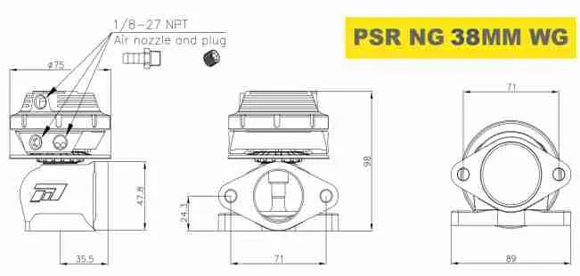 Pulsar Turbos - PSR NEW GENERATION WASTEGATE 38mm 2-Bolt External Wastegate