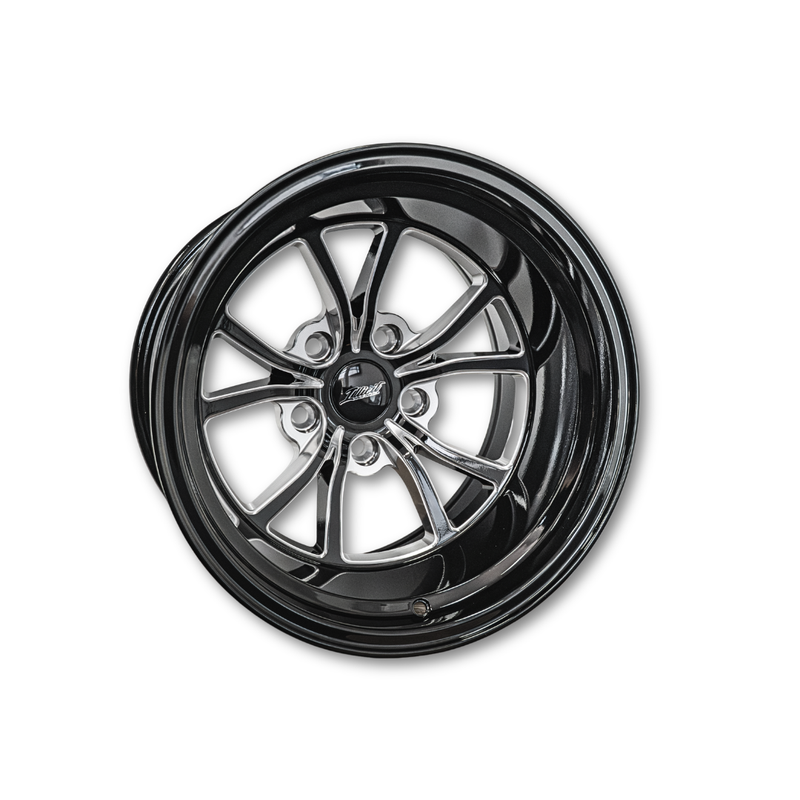 Illicit Race Wheels Black 'Eliminator' Rear Drag Wheels 15"x8.5" 3.5" BS | 5x114.3 5x4.5"