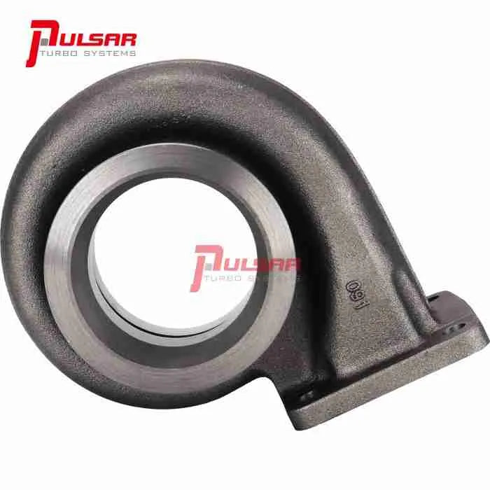 Pulsar PSR turbine housing for 300 Series turbochargers – compatible with models 177211, 177208, 177210 – stainless steel construction with T4, twin scroll, and V-band inlet options.

