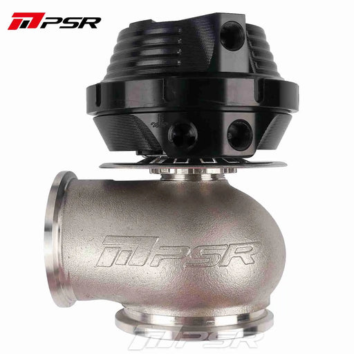 A Pulsar Turbos PSR NEW GENERATION WASTEGATE 50mm Vband External Wastegate with a silver housing and black actuator.