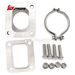 A set of stainless steel Pulsar Turbos V-Band to T4 Adapter components, including flanges, bolts, and a clamp