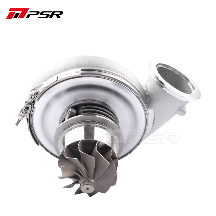 Pulsar PSR PTE 8085E ball bearing turbocharger with 80mm billet wheel

Dual ceramic ball bearing turbo for up to 1600 horsepower

85mm Inconel turbine on Pulsar 8085E turbocharger

T4 twin scroll and V-band housing options for Pulsar 8085E

Precision Turbo compatible 8085E turbocharger upgrade

