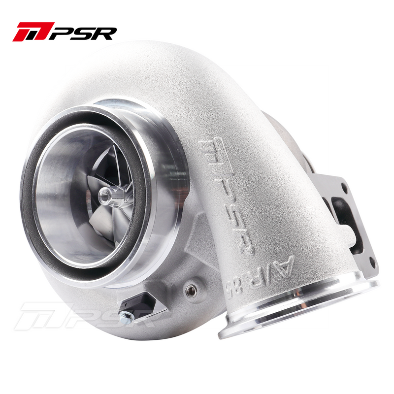 A silver Pulsar Turbos ball bearing turbocharger with visible branding and parts.