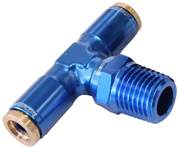 Aeroflow 1 8 Npt Tee To 2 X 3 16 120 AF124-02