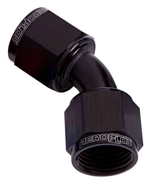 Aeroflow 45 Deg Female Flare 8An AF132-08BLK