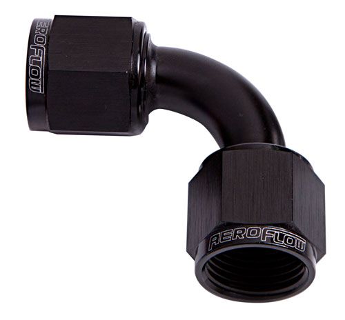 Aeroflow 90 Deg Female Flare 10An AF133-10BLK