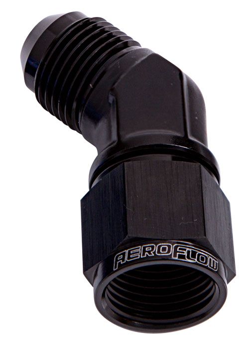 Aeroflow 45 Deg Female Male 8An AF142-08BLK