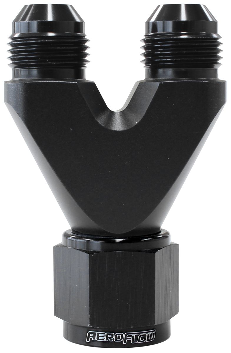 Aeroflow 08Blk Female Y 10 Swivel 2 X 6An AF146-10-08BLK
