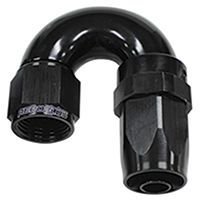 Aeroflow 180 Deg Hose End 06An Black AF159-06BLK