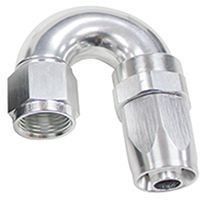 Aeroflow 180 Deg Hose End 08An Silver AF159-08S
