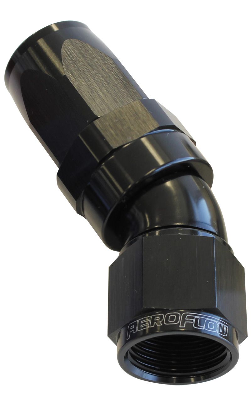 Aeroflow 30 Deg Hose End 16An Black AF197-16BLK