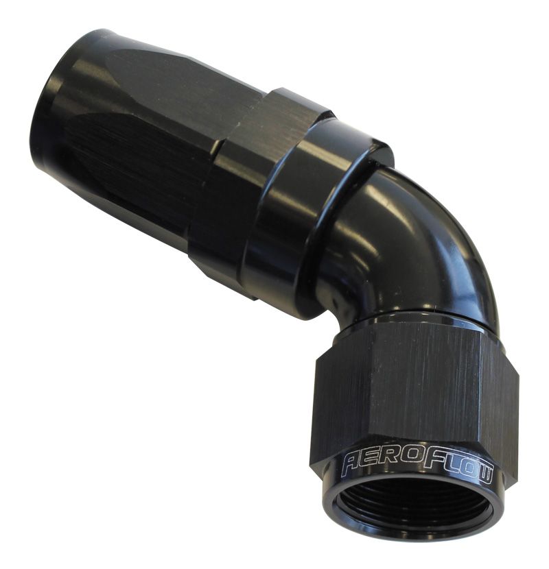 Aeroflow 60 Deg Hose End 12An Black AF198-12BLK