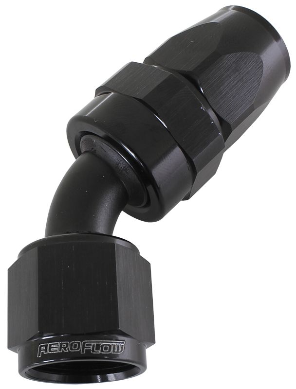 Aeroflow Alloy 45 Deg Hose End 20An AF202-20DBLK