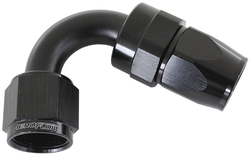 Aeroflow Alloy 120 Deg Hose End 8An AF204-08DBLK