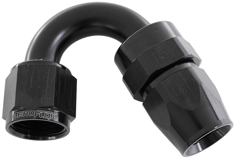 Aeroflow Alloy 150 Deg Hose End 10An AF205-10DBLK