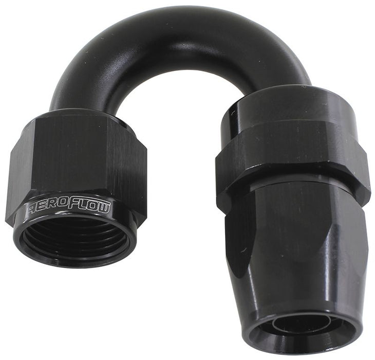 Aeroflow Alloy 180 Deg Hose End 6An AF206-06DBLK