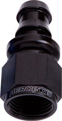 Aeroflow 25 Straight Push Lock End 8An AF401-08BLK-25