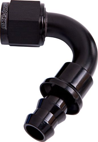 Aeroflow 120 Deg Push Lock End 4An AF404-04BLK