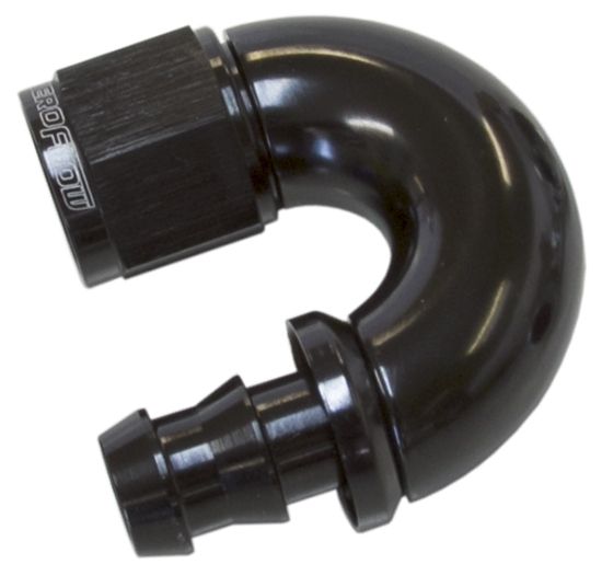 Aeroflow 6An 180 Deg Full Flow Push Lo AF516-06BLK