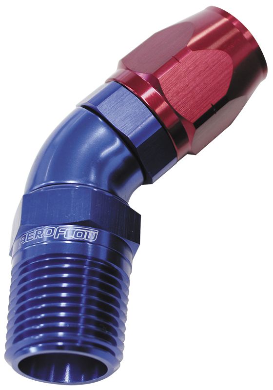 Aeroflow 12 Male 3 4 Npt 45 Deg To 16 Hos AF528-16-12