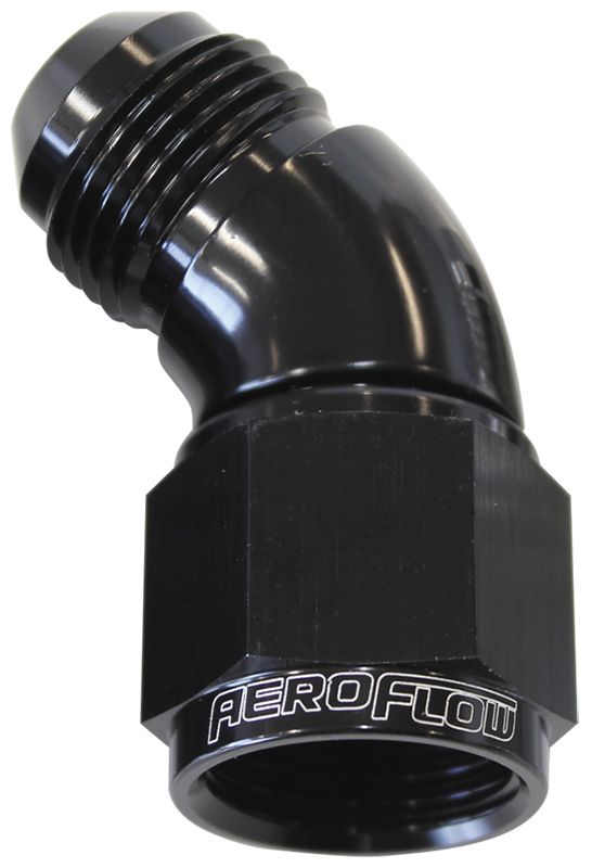 Aeroflow 45 Deg Female Male 20An AF542-20BLK