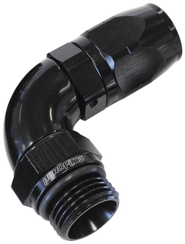Aeroflow 16Blk Male Hose End 16Orb To 16Hose AF549-16-16BLK