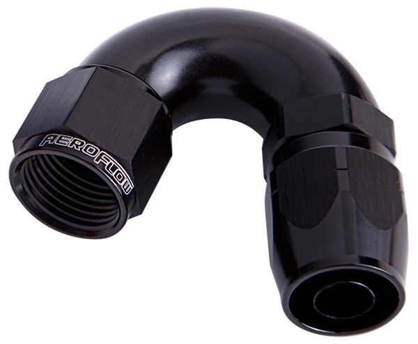Aeroflow Alloy 150 Deg Hose End 12An AF555-12BLK