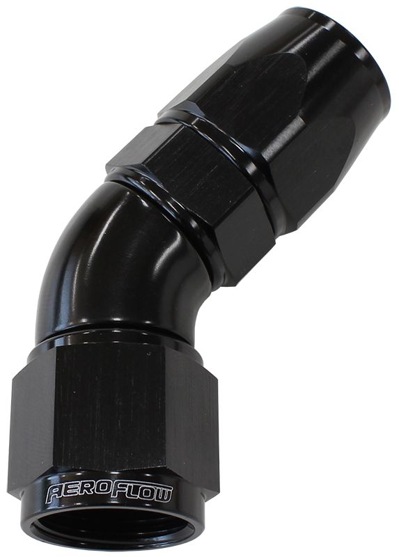 Aeroflow 45 Deg 20An Full Flow Teflon AF572-20DBLK