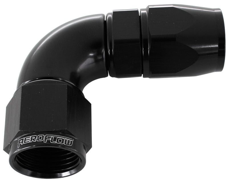 Aeroflow 25 90 Deg 8An Full Flow Teflon AF573-08DBLK-25