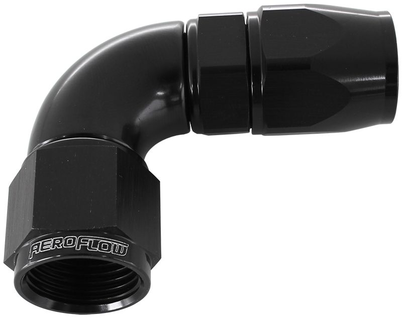 Aeroflow 90 Deg 20An Full Flow Teflon AF573-20DBLK
