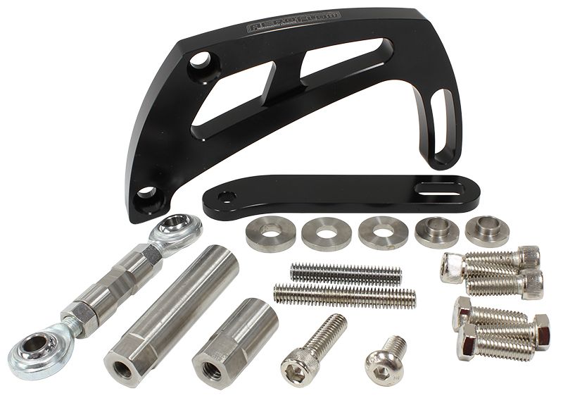 Aeroflow Black Power Steer Bracket S B AF64-4011BLK