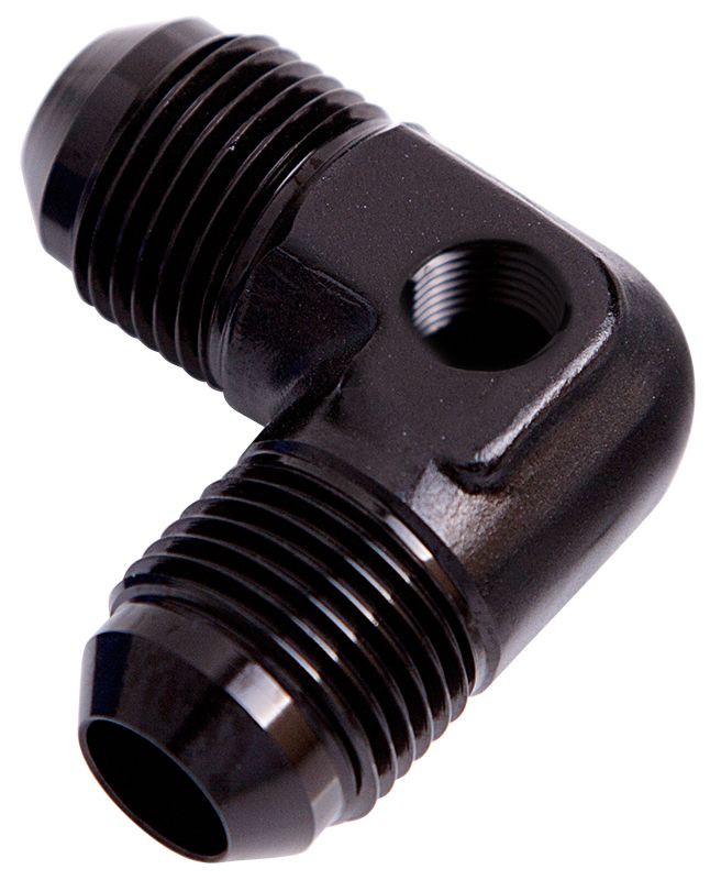 Aeroflow 90 Deg Union 6An With 1 8 AF821-06PBLK