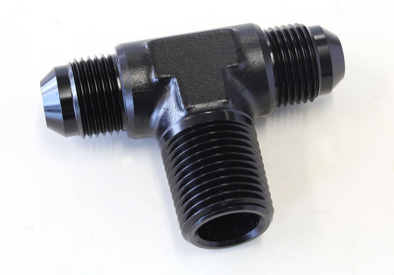 Aeroflow 08Blk Tee 8An With 1 2 Npt On Side AF825-08-08BLK