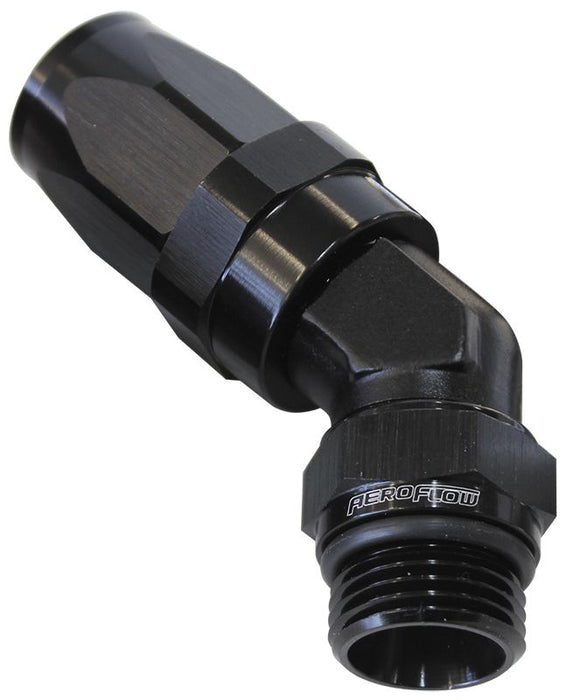 Aeroflow 12Blk 45 Deg 12 Orb To 16An Hose AF844-16-12BLK