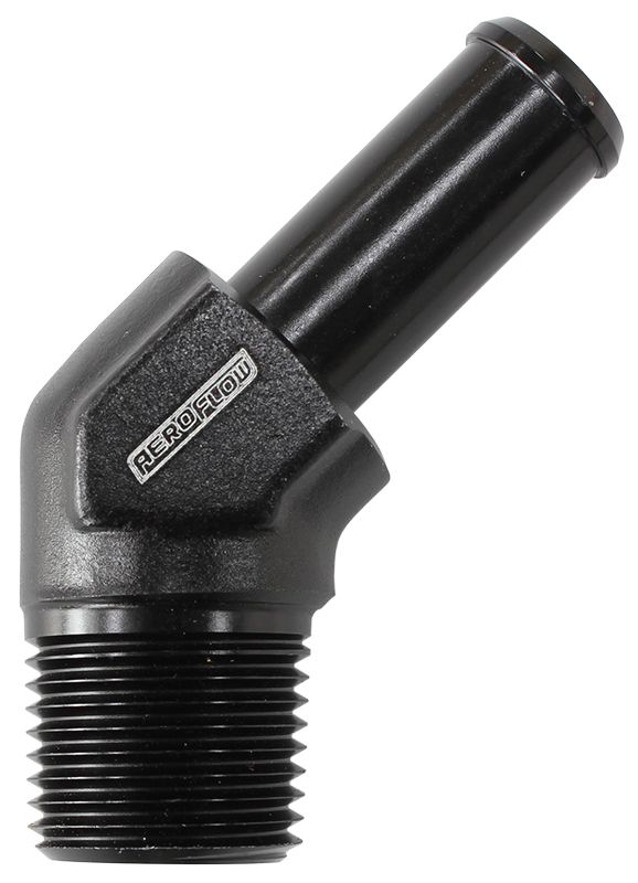 Aeroflow 45 Deg 3 8 Npt To 8 100 450 AF845-08ANBLK