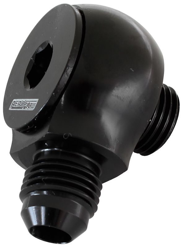 Aeroflow 08Blk Slimline 8Orb To 6An 90 Deg AF909-06-08BLK