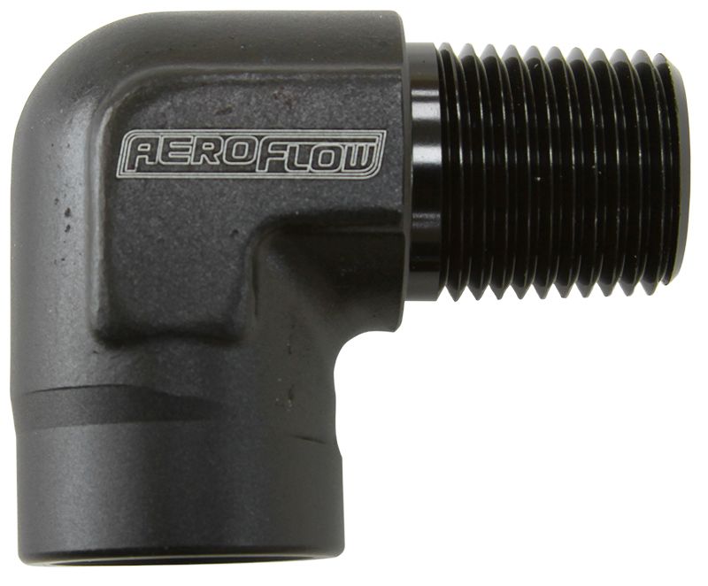 Aeroflow 90 Deg Female To Male 3 4 Npt AF914-10BLK