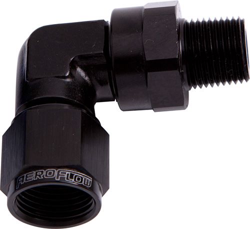 Aeroflow 04Blk 90 Deg 1 4 Npt To 6An AF923-06-04BLK