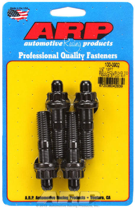 Bellhousing Stud Kit, 12-Point Nut Black Oxide