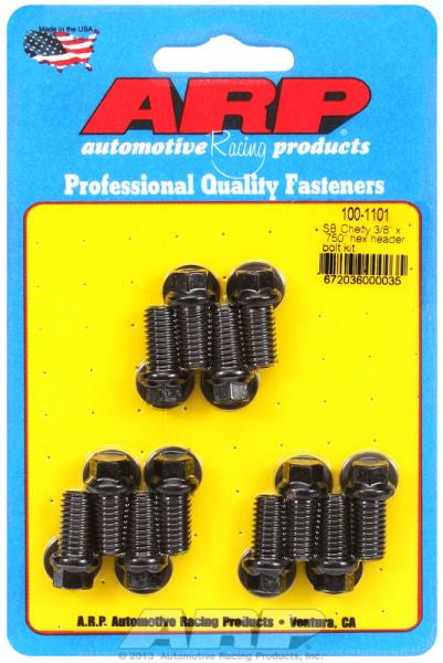 Exhaust Header Bolt Kit, Hex Head Black Oxide