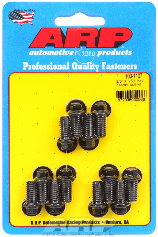 Exhaust Header Bolt Kit, Hex Head Black Oxide
